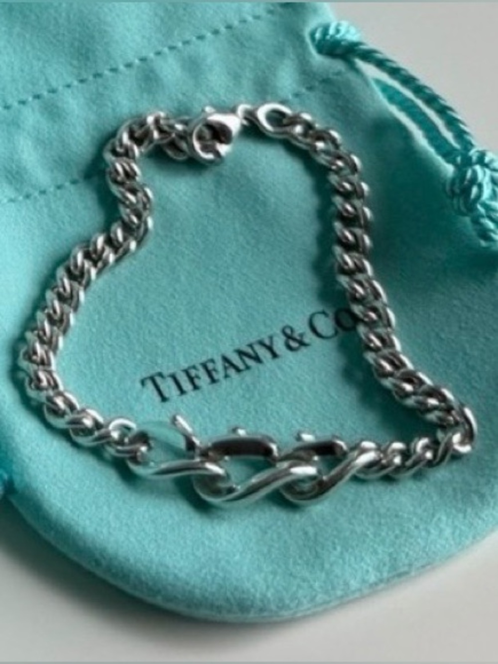 Authentic Tiffany & Co. Forge Link .925 Sterling Silver Bracelet
